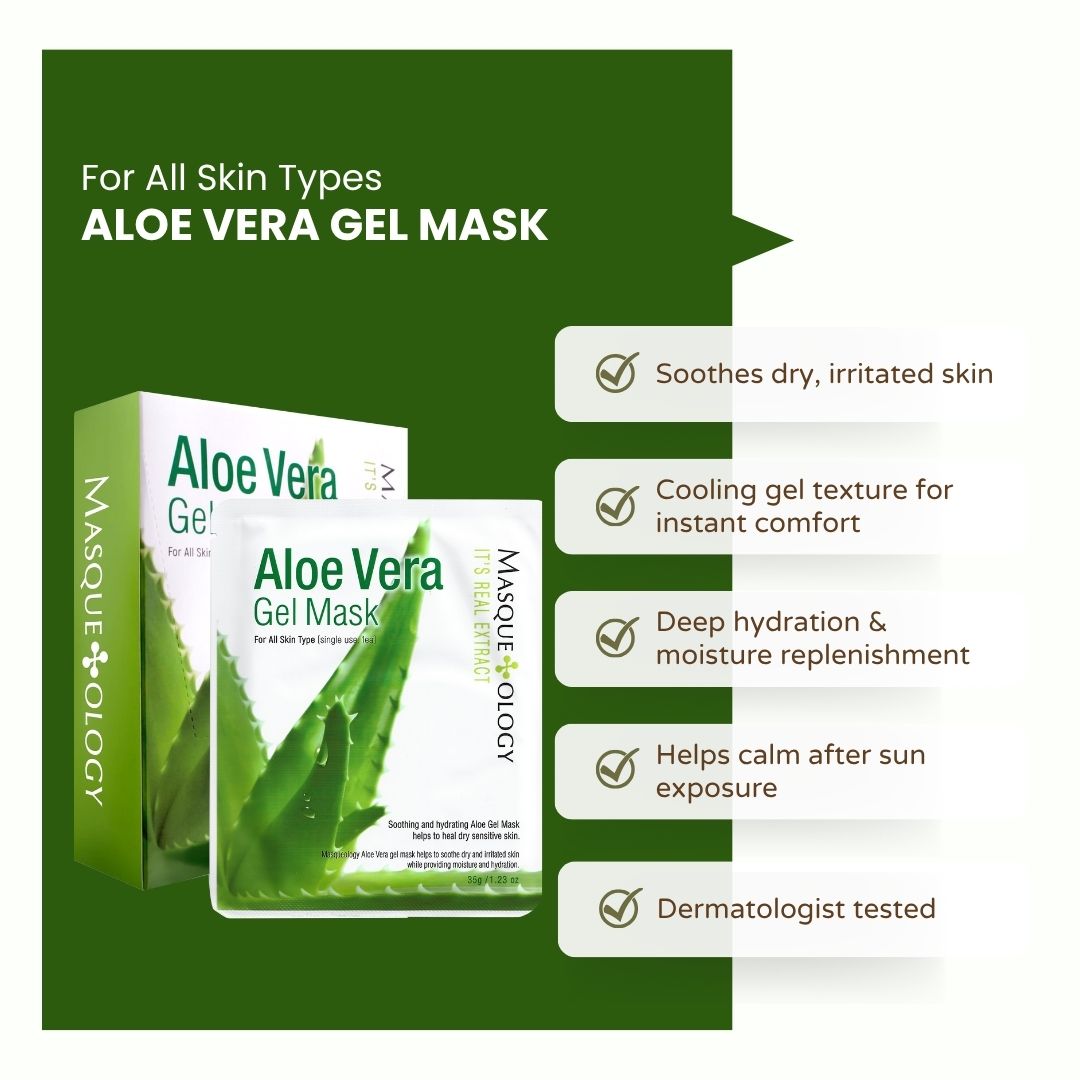 [ Masque Ology ] Aloe Vera Gel Mask(12 pack)| Hydrating & Soothing Sheet Mask