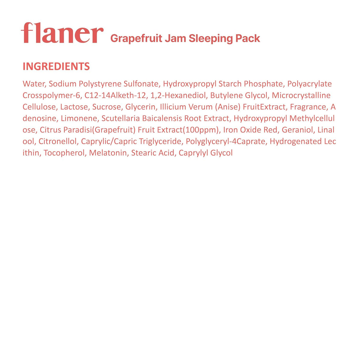[ Flaner ] Grapefruit Sleeping Mask 100g