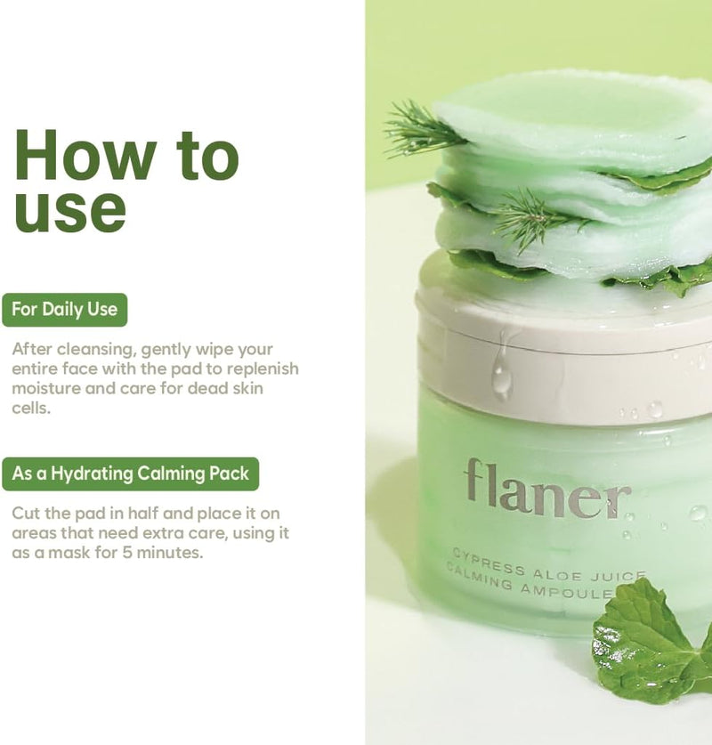 [ Flaner ] Cypress Aloe Calming Toner Pads 70 Sheets